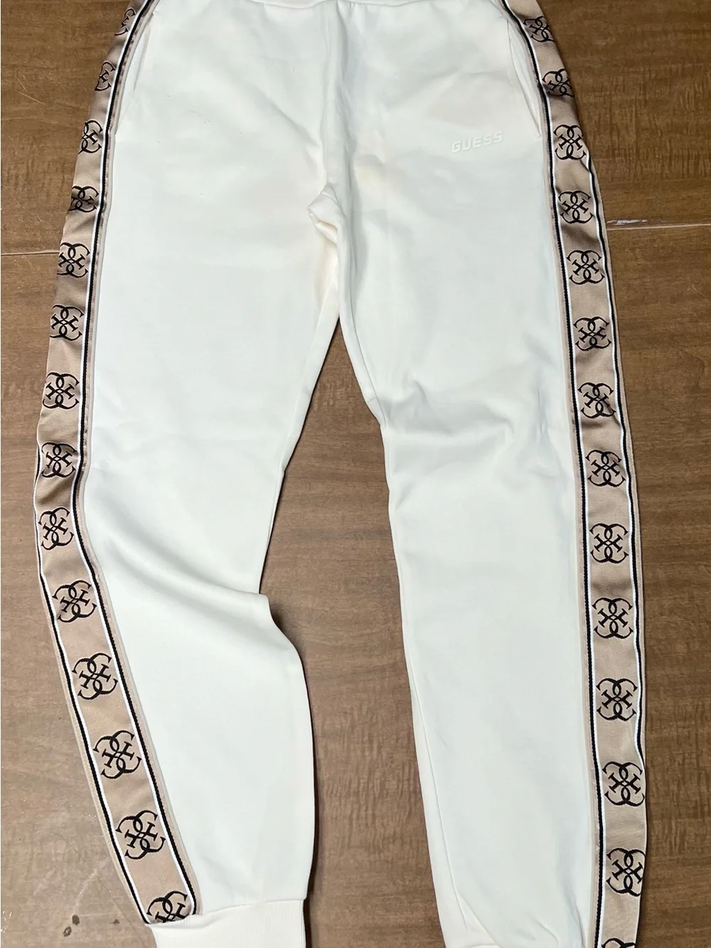 Guess Cream Track Jacket & Leggings with Beige Logo Trim - Picture 6 of 9